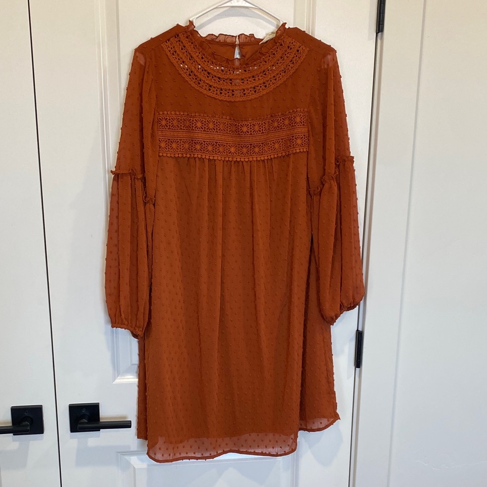 NWT Rust Orange Long Sleeve Dress